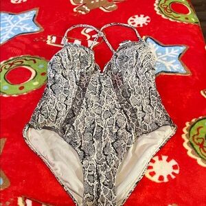 Snakeskin Print One-Piece Swimsuit